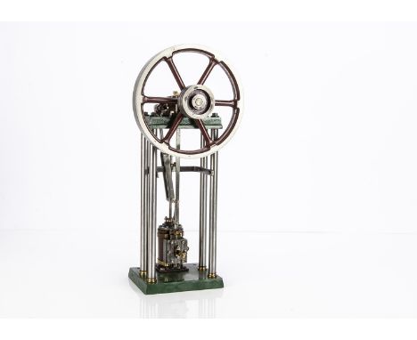 A Stewart Turner Live Steam 'Real' Vertical Engine, with high-mounted crankshaft and base-mounted single cylinder, with 7" di