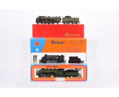 Continental HO Gauge Steam Locomotives with Tenders, three boxed examples, Märklin Hamo 8392 S 3/6 3673 of the K. Bay. STS.B 