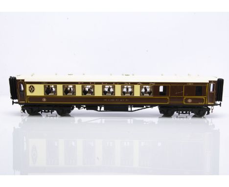 A Gauge 1 English Pullman Car by J &amp; M Models, in traditional Pullman Car Co umber and cream as 3rd class car No. 27, app