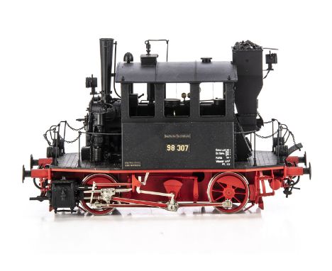 An unboxed Gauge 1 Finescale German (DR) class Br 98 'Glaskasten' 0-4-0 Tank Shunting Locomotive, finely made in brass by und
