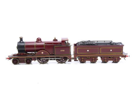 A Gauge 1 spirit-fired live steam Midland Railway 2P class 4-4-0 Locomotive and Tender, in beautifully-finished lined crimson