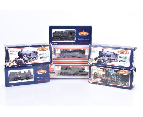 Bachmann and Lima OO Gauge Steam Tank Locomotives, five boxed examples, 32-203 Pannier 8750 weathered livery, 31-604 V3 67666