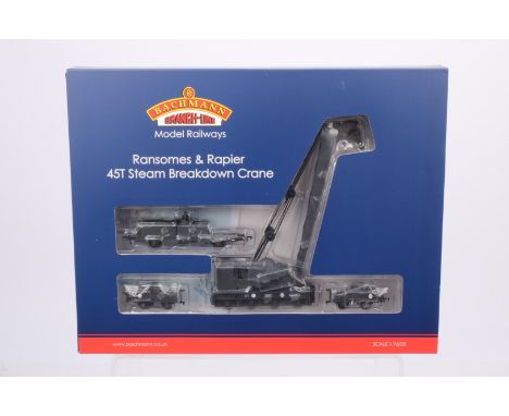 Bachmann OO Gauge Ransomes &amp; Rapier Crane, a boxed 38-801 Ransomes &amp; Rapier 45 Tonne steam crane No 16 in GWR black l