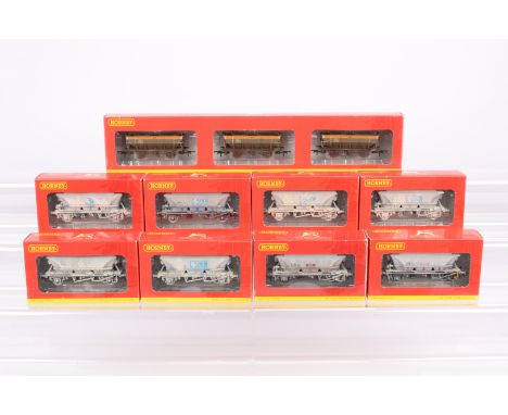 Hornby 00 Gauge 2-Axle Hopper Wagons many professionally weathered, R6214 EEC China Clay, R6334 and R6387 EWS CDA Hoppers, al