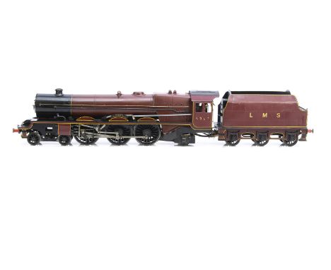 A Gauge 1 spirit-fired live steam LMS 'Princess' class 4-6-2 Locomotive and Tender, boiler and probably whole model by Barret