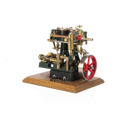 A Stewart Turner Live Steam 'Twin Launch' Vertical Engine with Pump, appears to be a Stuart-made 'ready-to-run' example with 