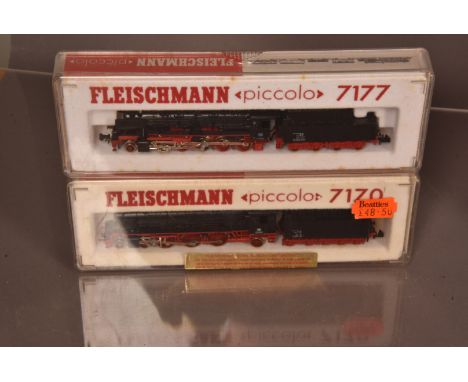 N Gauge Fleischmann Piccolo German Steam Locomotives and Tenders, two cased examples 7177 BR 051 628-6 and 7170 011 066-6, bo