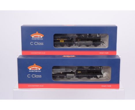 Bachmann OO Gauge Steam Locomotives with Tenders, two boxed C Class examples, 31-465 31579 in BR black and 31-464 A593 in SR 
