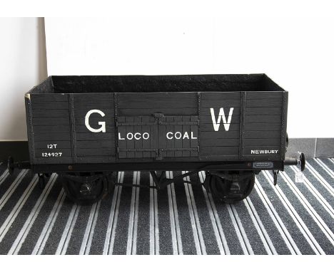 A 7¼" Gauge GWR 12Ton Open 'Loco Coal' Wagon by Aristocraft, with steel underframe and moulded body, finished in GWR grey as 