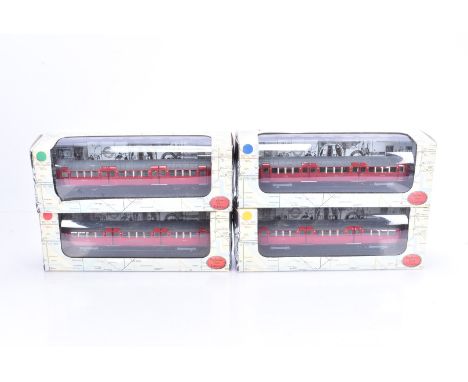 Exclusive First Editions OO Gauge 1938 Piccadilly Line London Transport Tube Stock, four boxed examples 1:76 scale, 80303 Tra