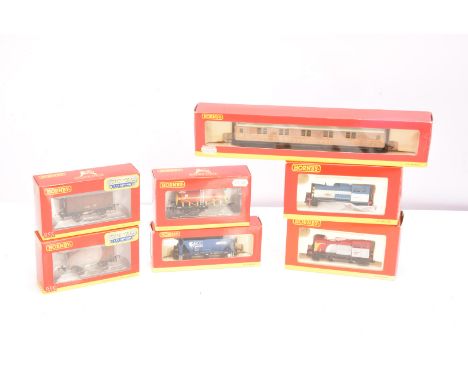 Hornby China Diesel Shunters Goods Wagons and LNER Teak Coach, all boxed, R2783 Class 06 Collectors Club locomotive 06008 in 