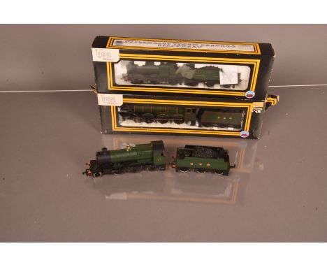 Dapol and Bachmann 00 gauge GWR green Locomotives,  D6 Castle Class renamed 5077 'Fairey Battle' and D18 Dean Goods 2517, bot