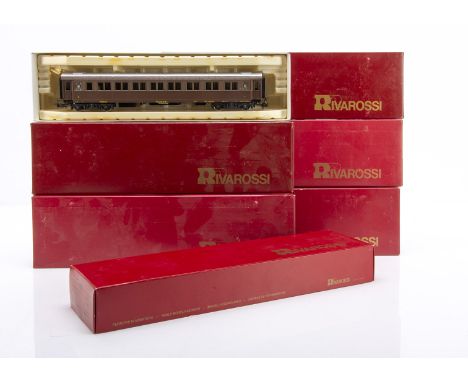 Rivarossi HO Gauge Italian FS two tone brown Coaches, 2510 All First AZ 52008 Museum Ref 927/NG,  All Second BZ 31052 Museum 