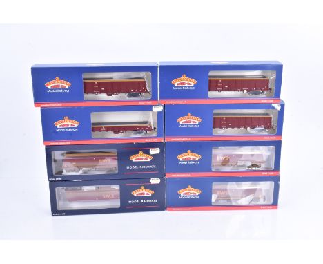 Bachmann OO Gauge EWS Goods Wagons, eight boxed examples, 37-854B HTA hopper wagon in weathered livery (4), 38-240 MBA Megabo