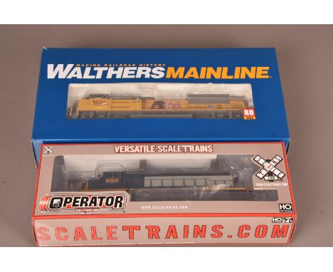 Walthers Mainline and Scale Trains American HO Diesel Locomotives, two boxed examples, Walthers Mainline 910-9863 EMD SD70ACe