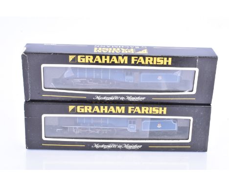 Graham Farish by Bachmann N Gauge Steam Locomotives and Tenders,  two cased examples each with card sleeves, 372175 City of H