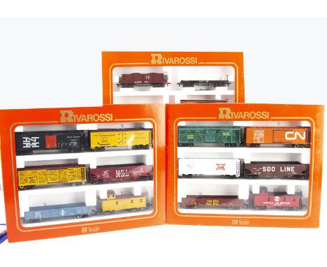 Rivarossi HO Gauge American and Canadian Outline Wagon Packs, 6990 Old Timer Freight Set comprising Box, Flat, Gondola, Tank,