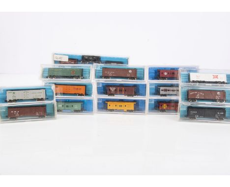 Rivarossi Atlas N Gauge American Freight Stock,  all cased in various liveries, Reefer Cars (8), Caboose (6) and a set of thr