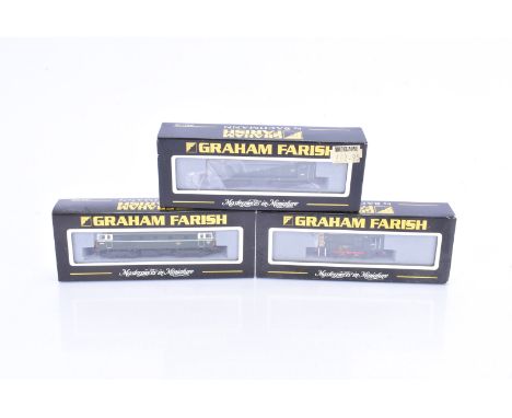 Graham Farish by Bachmann N Gauge Diesel Locomotives, three cased examples all with card sleeves, 371-128 Class 33 D6577, 371