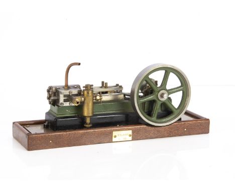 A Stewart Turner Live Steam 'S50' Horizontal Engine, neatly machined and finished in green and black with polished steel cyli