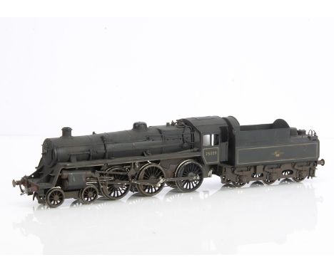 A part-dismantled Finescale 0 Gauge BR 'Standard' class 5 4-6-0 and Tender, finished in weather BR lined black as no 75009, t