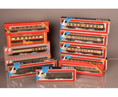 OO Gauge BR and Other Coaching Stock,  a boxed group, BR carmine and cream, Lima 305363 (2), 305311W, 305331, 305325W, 305344