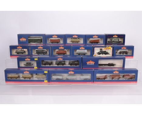 Bachmann OO Gauge Goods Wagons,  a boxed collection, three wagon sets, 37-235A Weathered mineral wagons, 33-080X weathered Ch