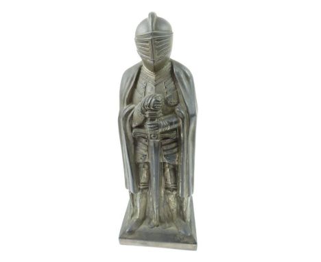 A 20th century metal novelty table lighter in the form a of a knight, 23.5cm high