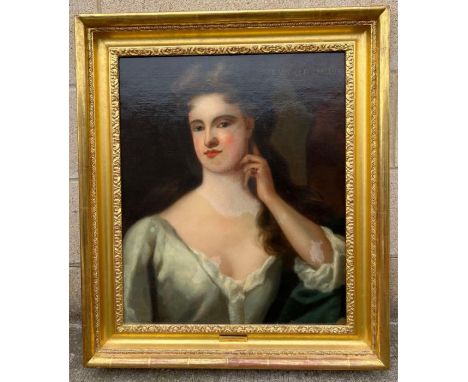 English school, 18th century, portrait of Lady Elizabeth Germain, oil on canvas, 59.5cm x 49cm 