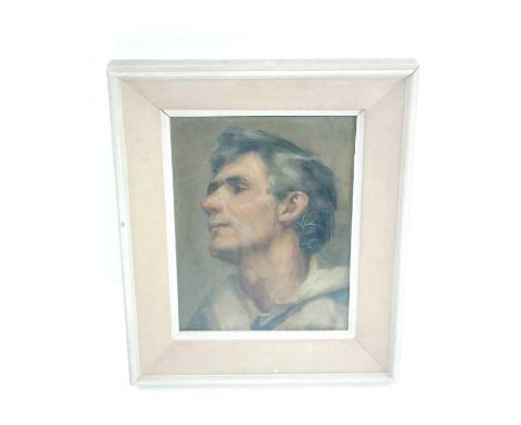 English School, 20th century, portrait of a male, oil on board, 37cm x 28cm 