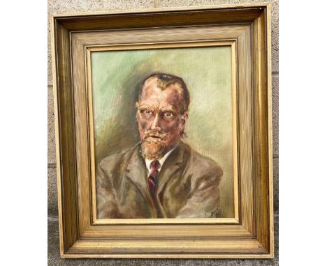 English school, 20th century, portrait of a male, oil on board, bearing signature and dated 76, 43cm x 34cm 