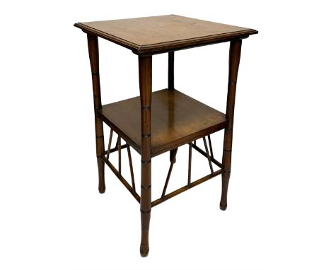 After E. W. Godwin - circa. 1890s Aesthetic Movement walnut side or occasional table, the moulded top on ring turned supports
