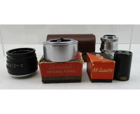 ROBOT CAMERA ITEMS, some in original card boxes, includes TWO SCHNEIDER-KREUZNACH LENSES, A TELE-XENAR 1:3.8/75 No.3983619 an