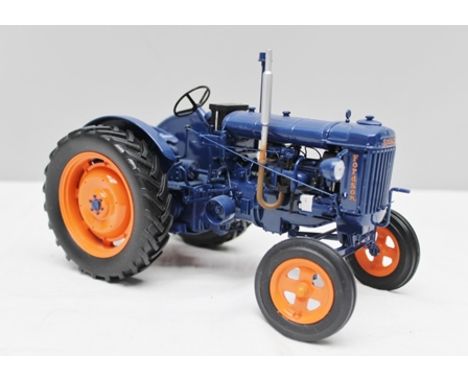 UNIVERSAL HOBBIES A 1:16 SCALE DIE-CAST MODEL OF A FORDSON MAJOR E27N TRACTOR (dark blue) 