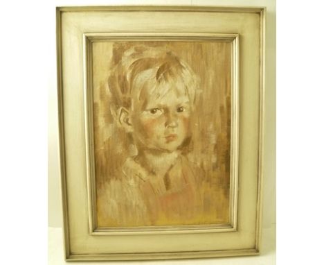 BERNARD FLEETWOOD-WALKER "Edward", Portrait of a Boy, Oil painting on board, 39cm x 29cm in painted frame (see "John Lindsey 