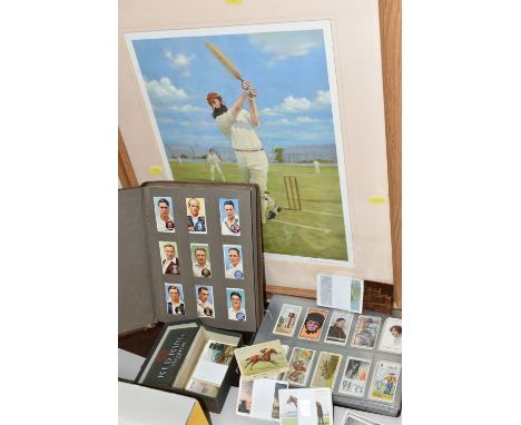 TWO CIGARETTE CARD ALBUMS AND A BOX OF CIGARETTE CARDS containing a miscellaneous collection of sets, part sets, rare 'odds' 