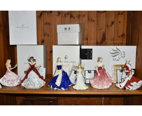 SIX BOXED ROYAL DOULTON FIGURINES, comprising Pretty Ladies: Christmas Day 2007 HN4911, Georgia - Figurine of the Year 2012 H