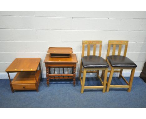 A SELECTION OF OCCASIONAL FURNITURE, to include a mid-century Nathan lamp table, with a single drawer, 51cm squared x height 