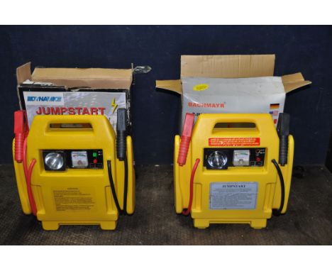 A BOXED DYNAMIC JUMPSTART, and a boxed Bachmayr jump starter with air compressor (condition report: both untested, Bachmayr a
