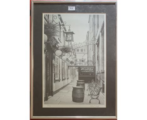 Stuart Walton limited edition print, Whitelocks, signed and numbered 200/500. Image 12” x 18”, frame 17.5” x 23”. Good condit