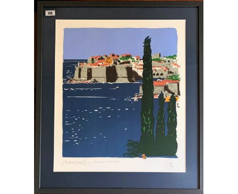 Paul Hogarth OBE RA, ‘Dubrovnik Restituta’, limited edition print, blind stamp, signed in pencil and numbered 44/80. Image 16