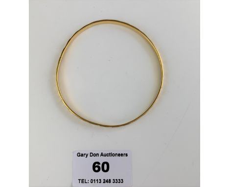 22k gold bangle, 9” circumference, w: 15.5 gms