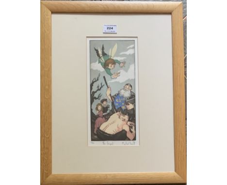 Mychael Barrett limited edition print ‘The Tempest’, signed and numbered 12/150. Image 4.5” x 10”, frame 14” x 18”. Good cond