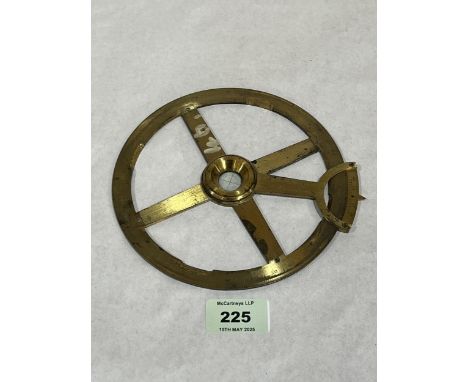 A 19th century gilt brass single arm plotting protractor by W &amp; S. Jones, 30 Holborn London. 6" diameter