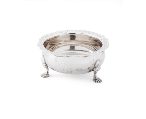 A GEORGE II SUGAR BASIN WILLIAM DEMPSTER, EDINBURGH 1747 Assay Master Hugh Gordon, of circular form lobed rim, chased flowerh