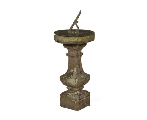 A SCOTTISH LATE GEORGIAN SUNDIAL BY MILLER &amp; ADIE, EDINBURGH EARLY 19TH CENTURY the bronze dial raised on a squared sands