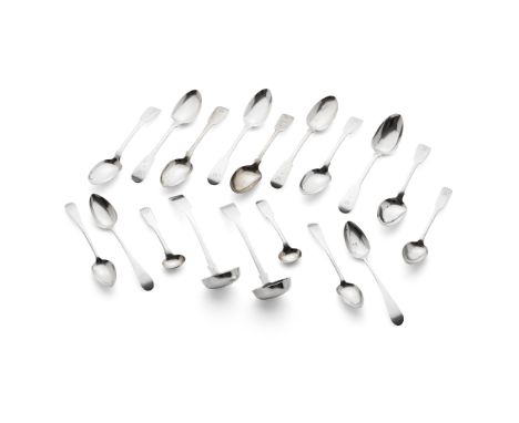 PERTH – A COLLECTION OF SCOTTISH PROVINCIAL FLATWARE to include a pair of toddy ladles by C Murray; a pair of salt spoons, J 