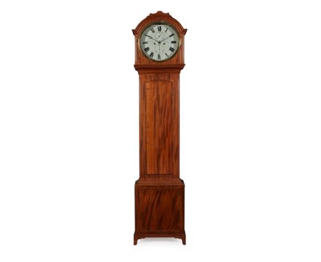 SCOTTISH REGENCY LONGCASE CLOCK BY C. MERRYLIES, EDINBURGH EARLY 19TH CENTURY with mahogany case, the moulded arched hood enc