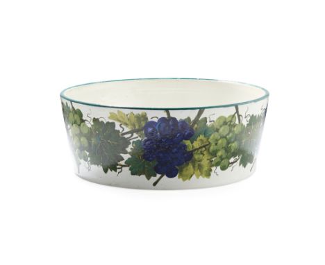 A LARGE WEMYSS WARE FLOWER BASIN 'GRAPES' PATTERN, CIRCA 1900 impressed WEMYSS WARE/ R. H. &amp; S., retailers stamp T. GOODE