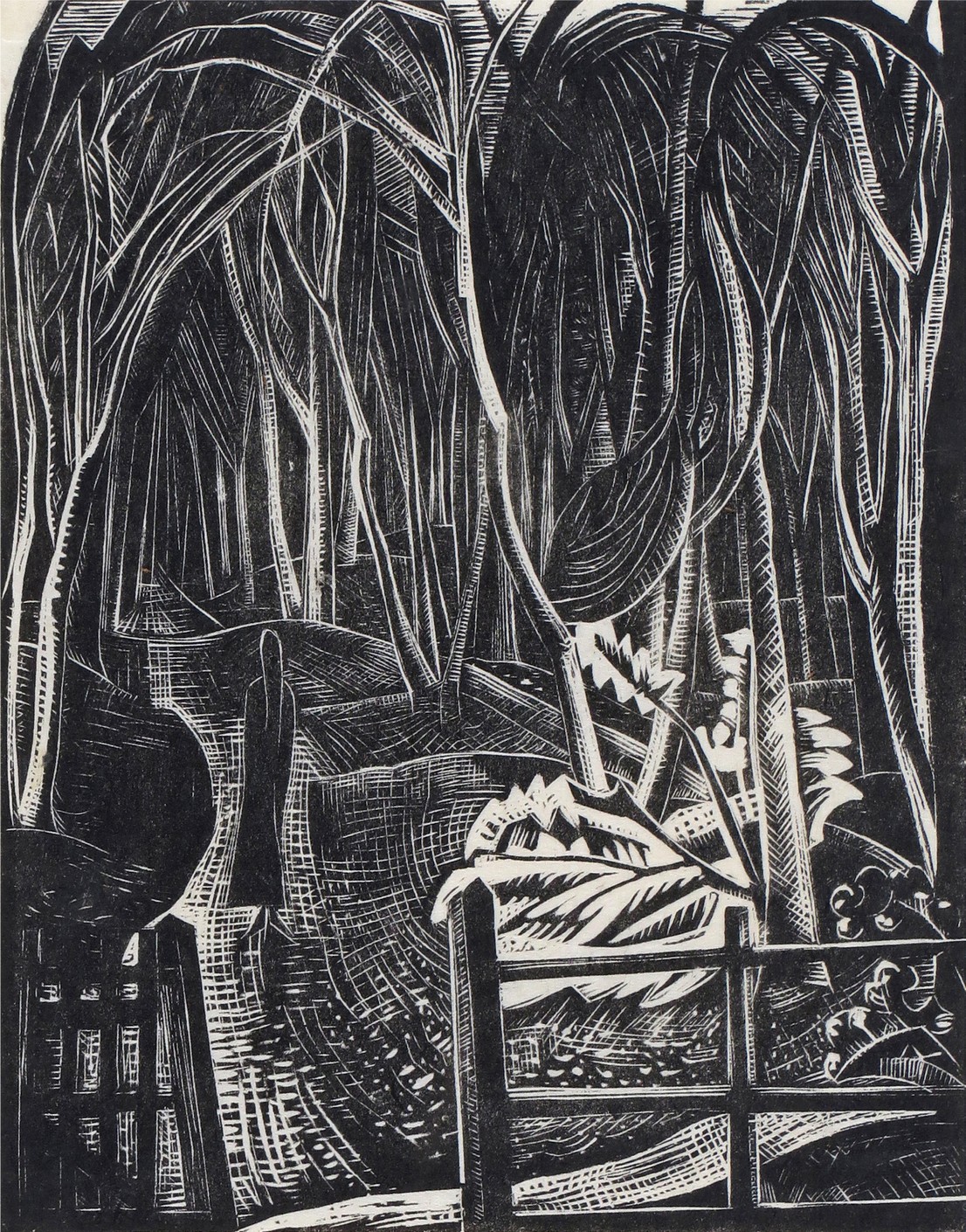 Paul Nash (1889-1946) Winter Wood Signed and titled in pencil Woodcut ...